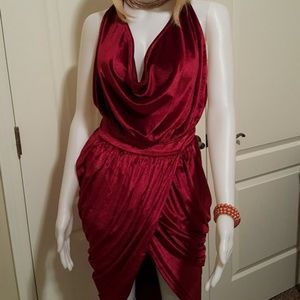 Ruched velvet dress